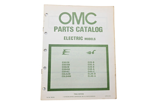 OMC 392296 Parts Catalog Electric Models