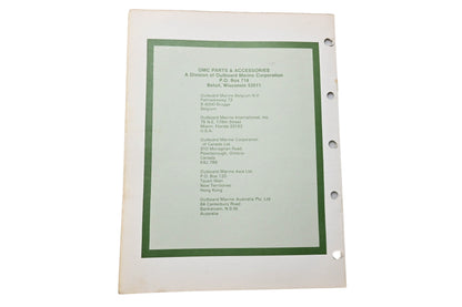 OMC 392296 Parts Catalog Electric Models