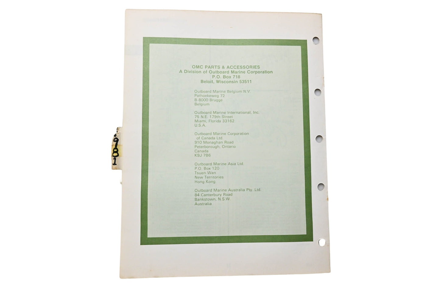 OMC 392297 Parts Catalog 2 Models