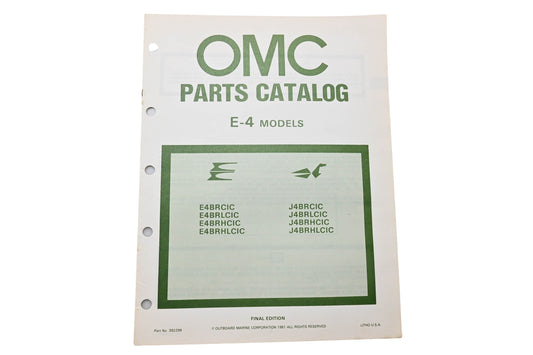 OMC 392299 Parts Catalog E-4 Models