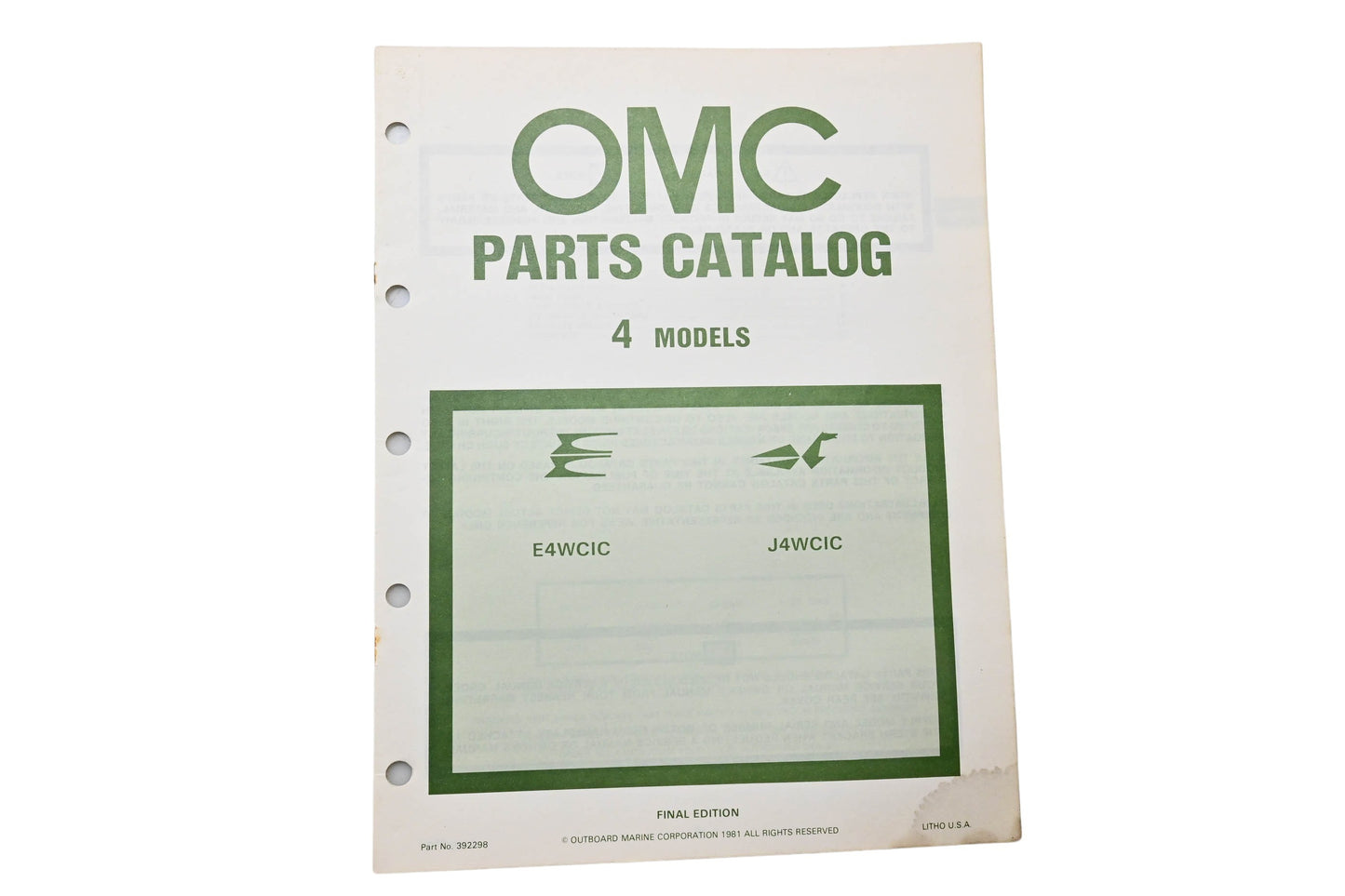 OMC 392298 Parts Catalog 4 Models