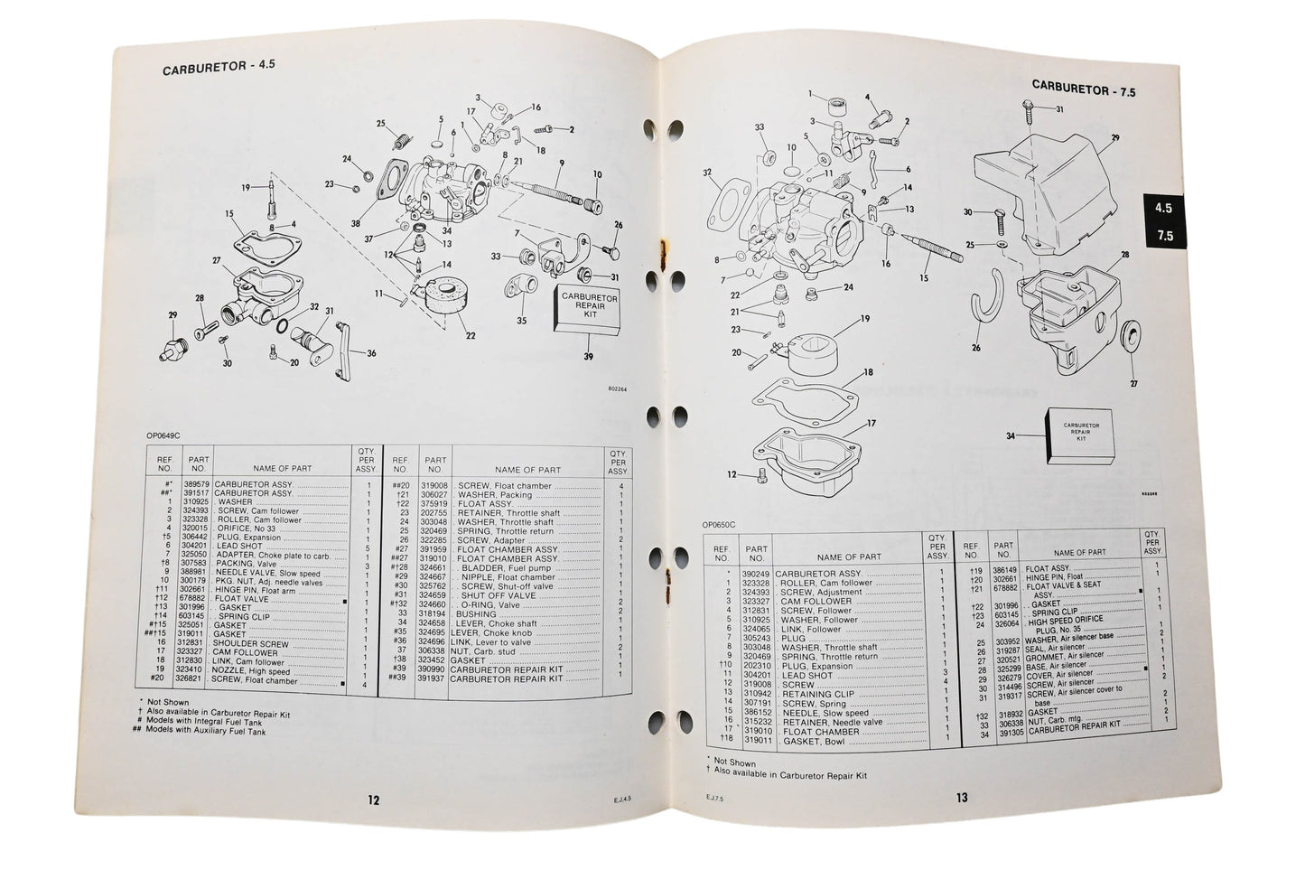 OMC 392300 Parts Catalog 4.5/7.5 Models