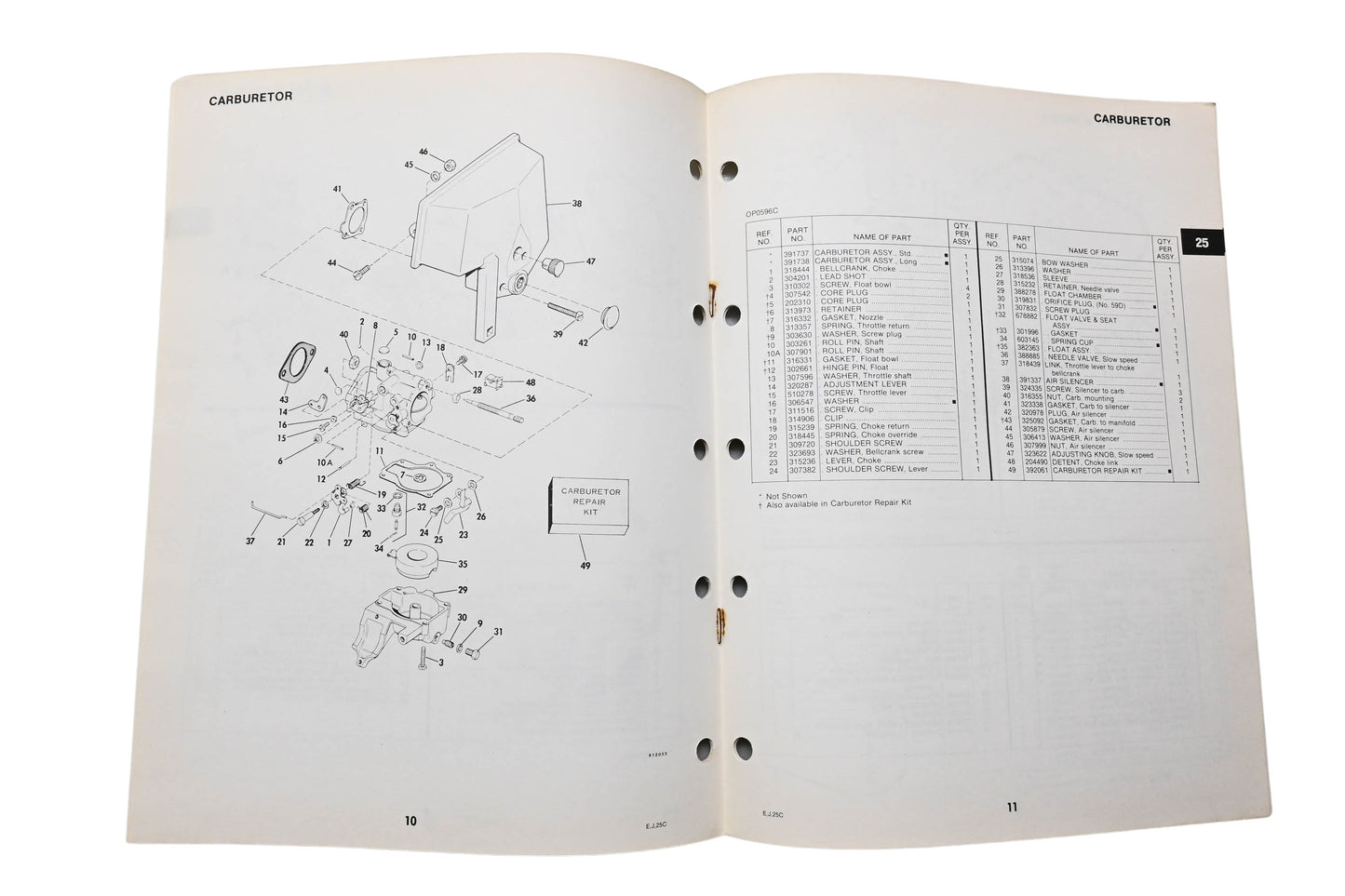 OMC 392504 Parts Catalog 25 Models
