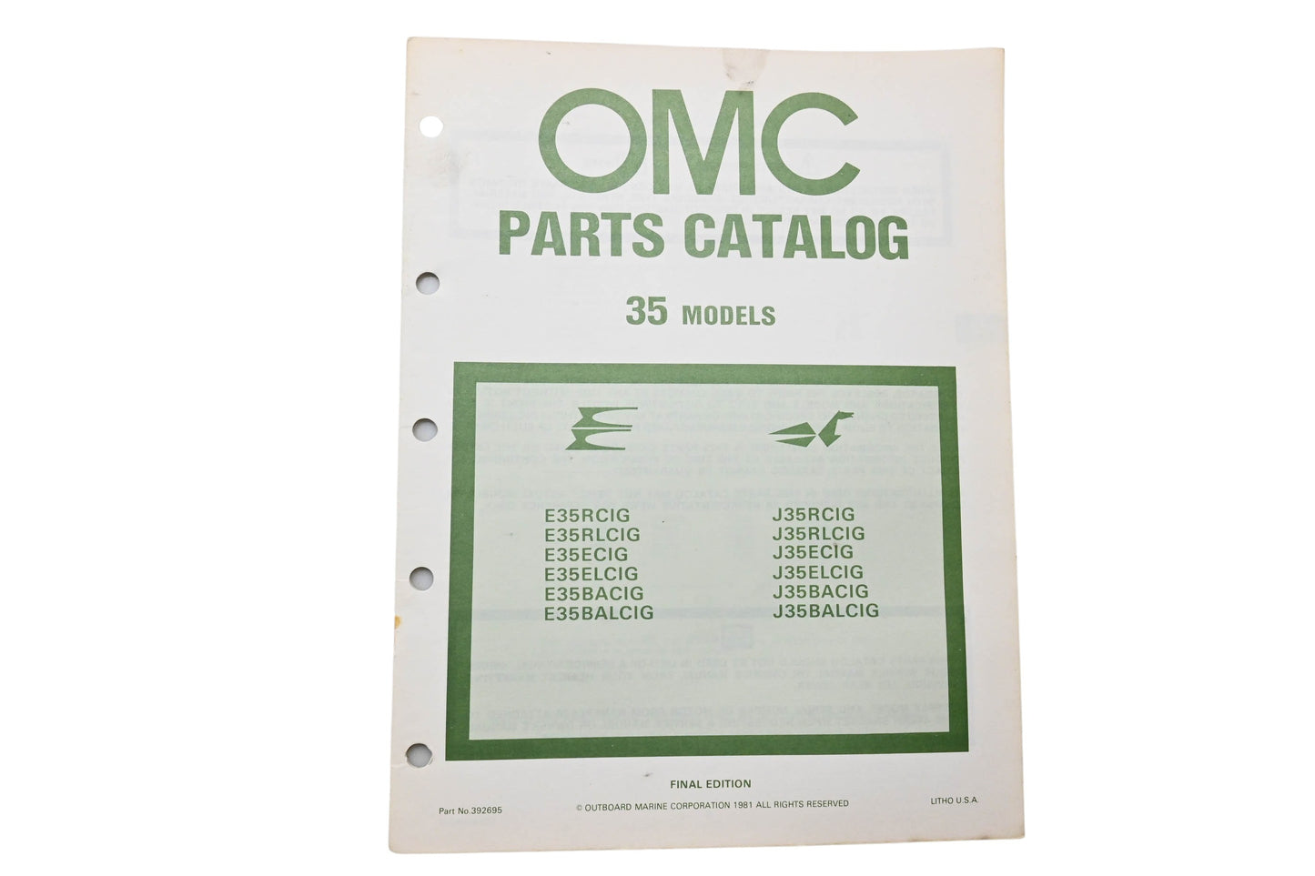 OMC 392695 Parts Catalog 35 Models