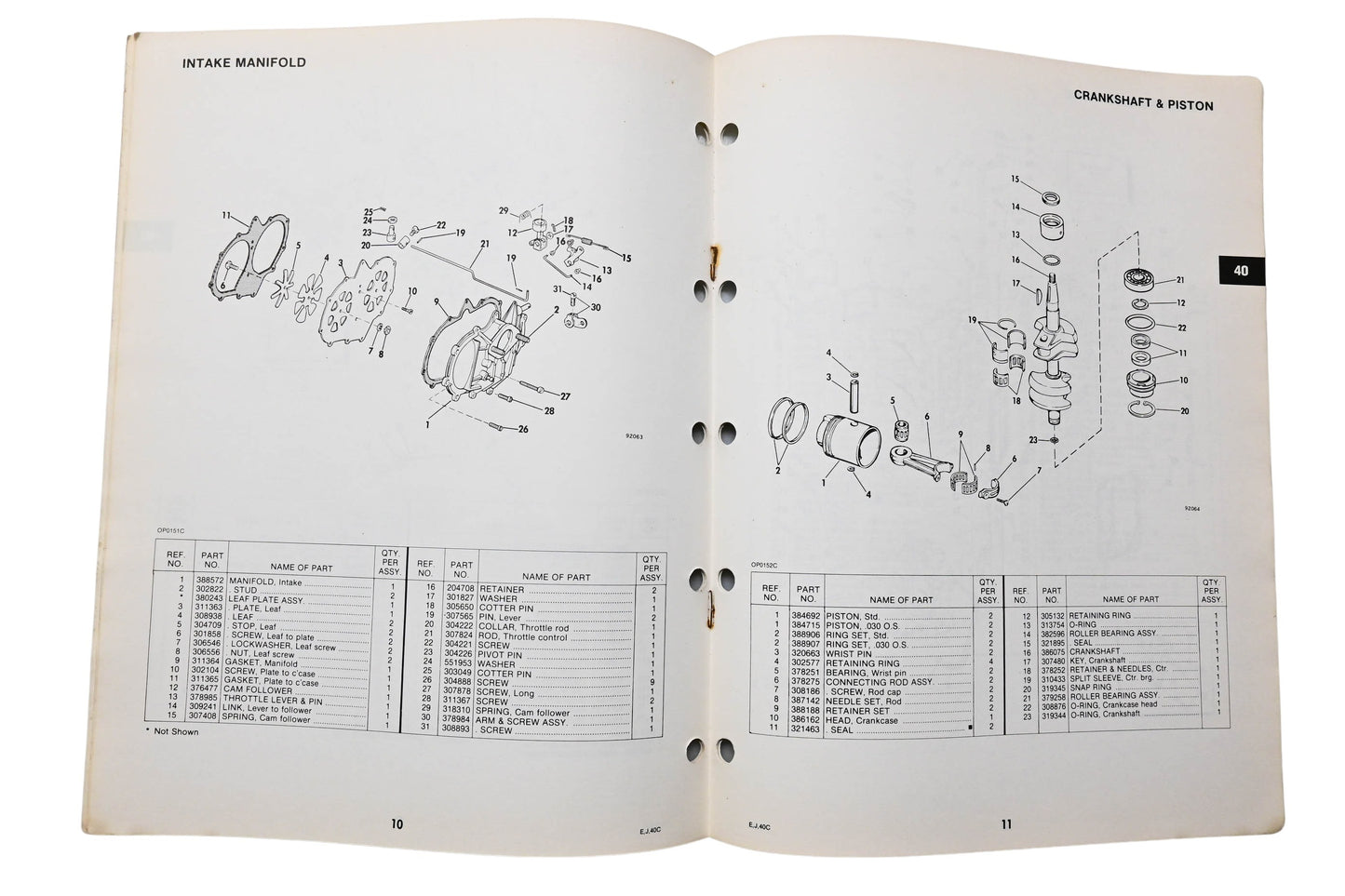 OMC 392505 Parts Catalog 40 Models
