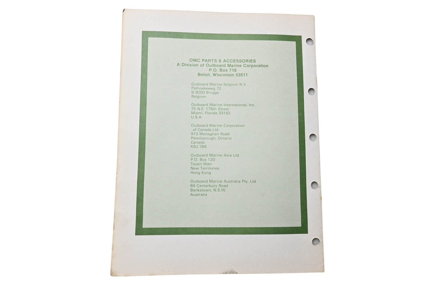 OMC 392505 Parts Catalog 40 Models