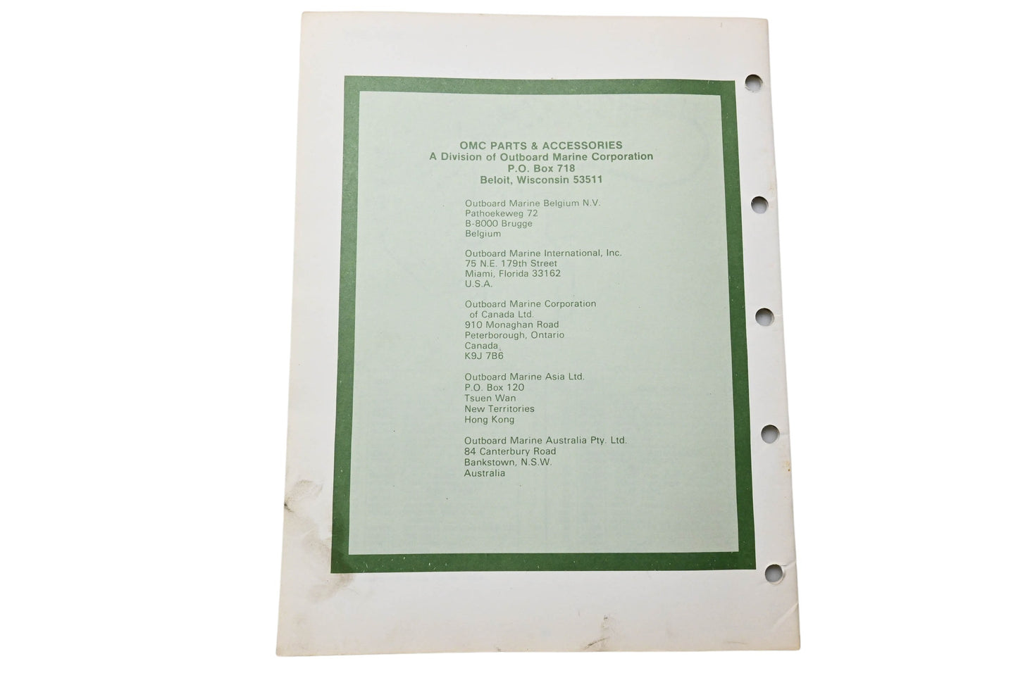 OMC 392304 Parts Catalog 50/55/60 Models