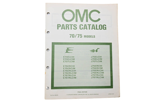 OMC 392305 Parts Catalog 70/75 Models