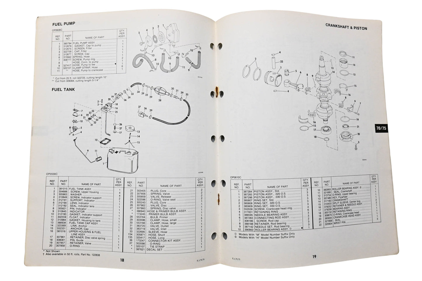 OMC 392305 Parts Catalog 70/75 Models