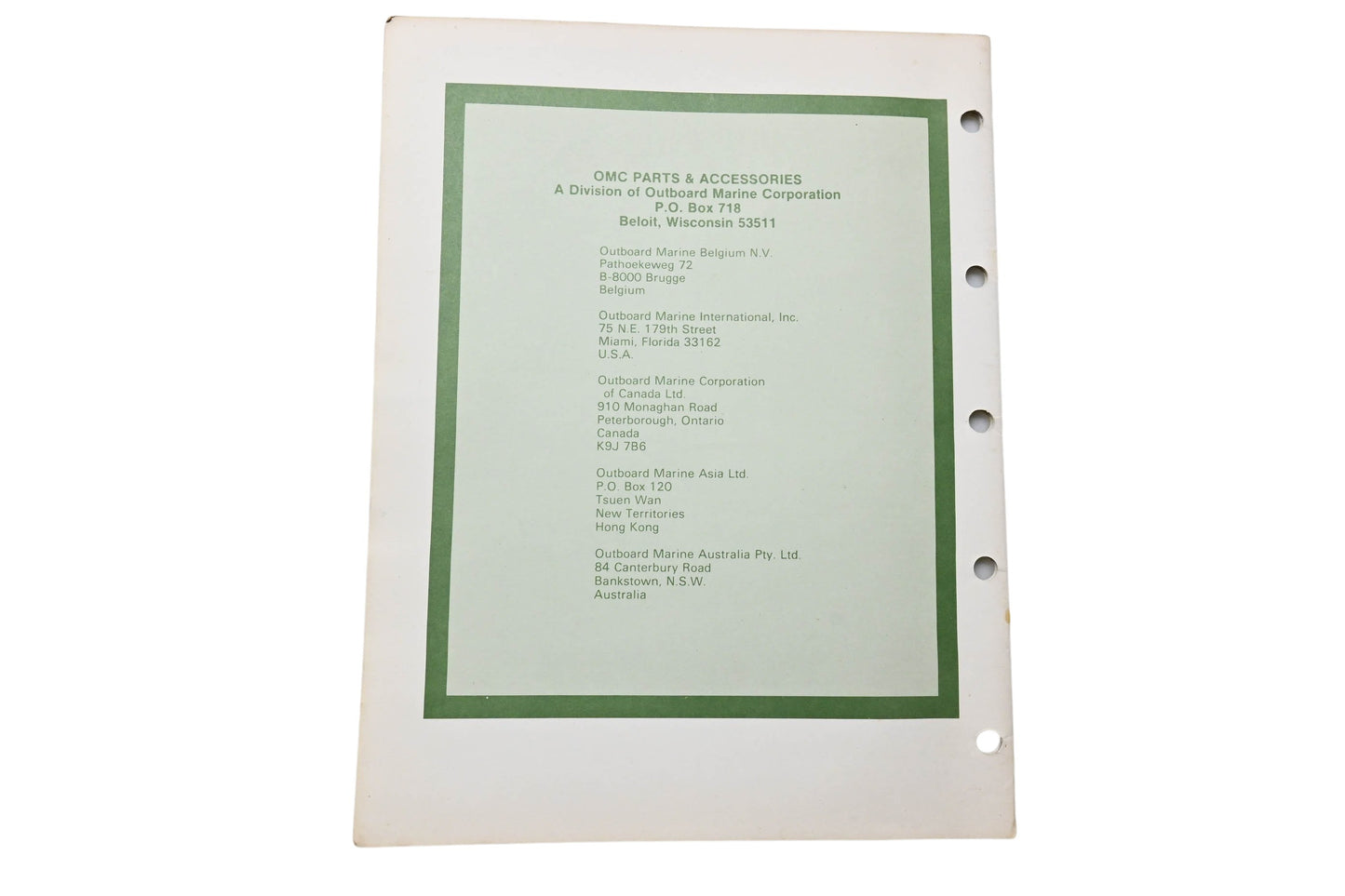OMC 392305 Parts Catalog 70/75 Models