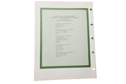 OMC 392306 Parts Catalog V-4 Models