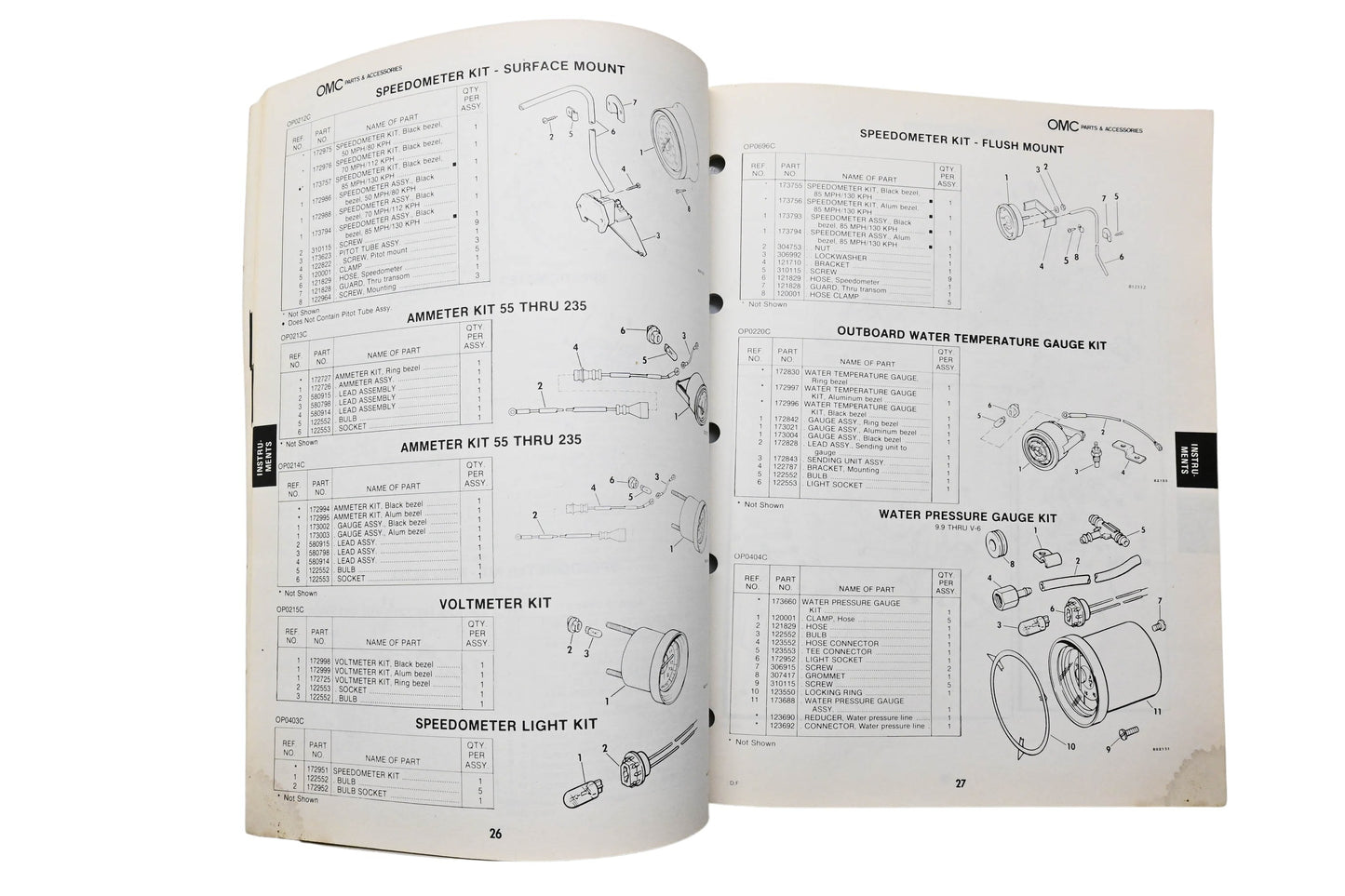 OMC 173840 Parts Catalog Accessories
