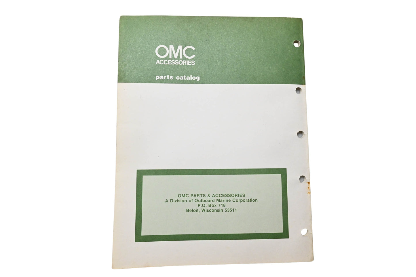 OMC 173840 Parts Catalog Accessories