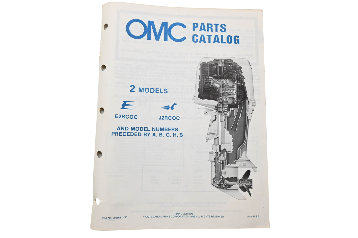 OMC 395668 Parts Catalog 2 Models