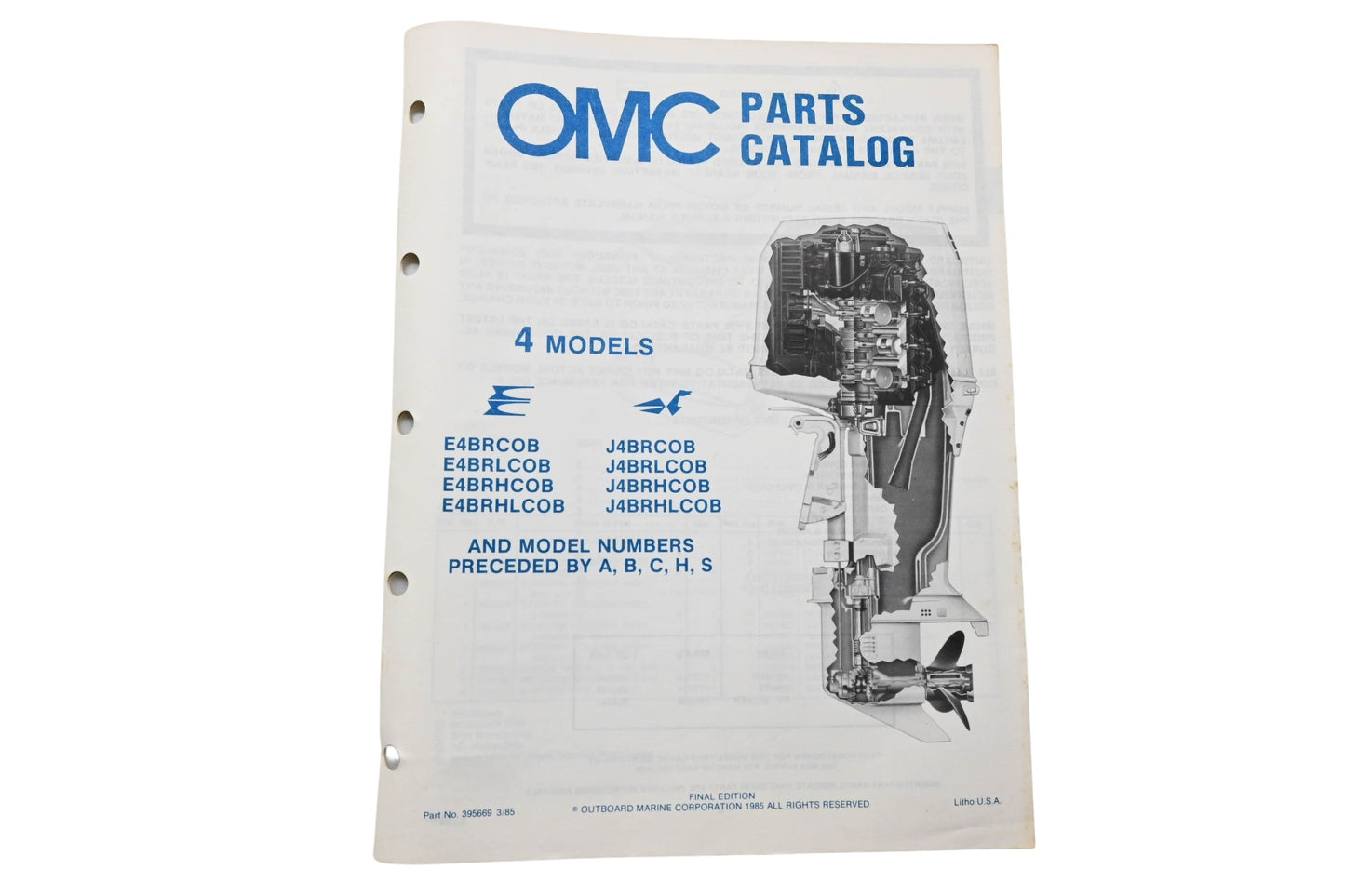 OMC 395669 Parts Catalog 4 Models