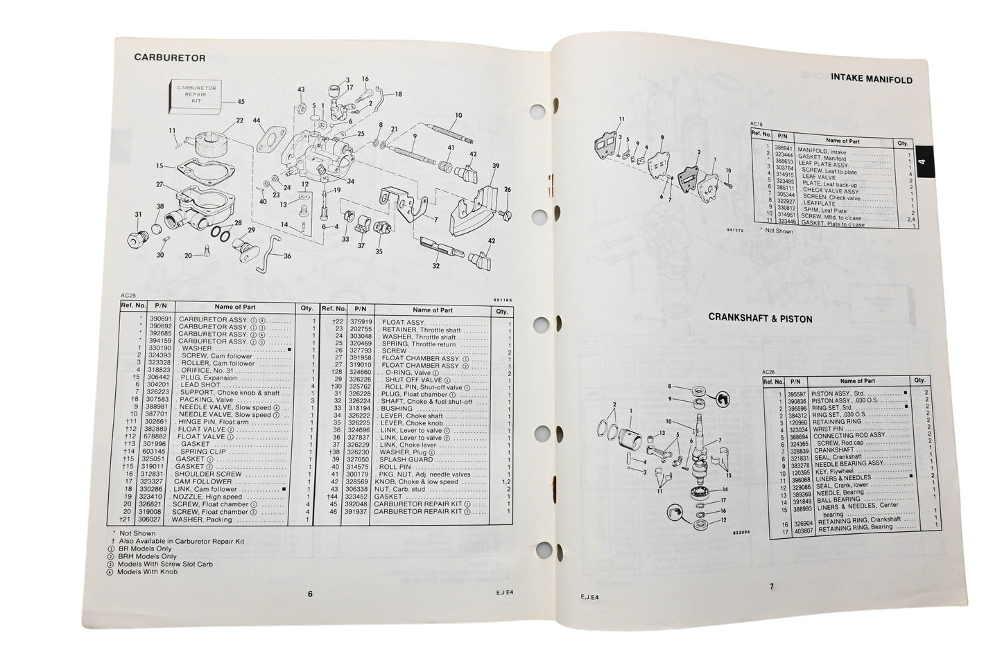 OMC 395669 Parts Catalog 4 Models