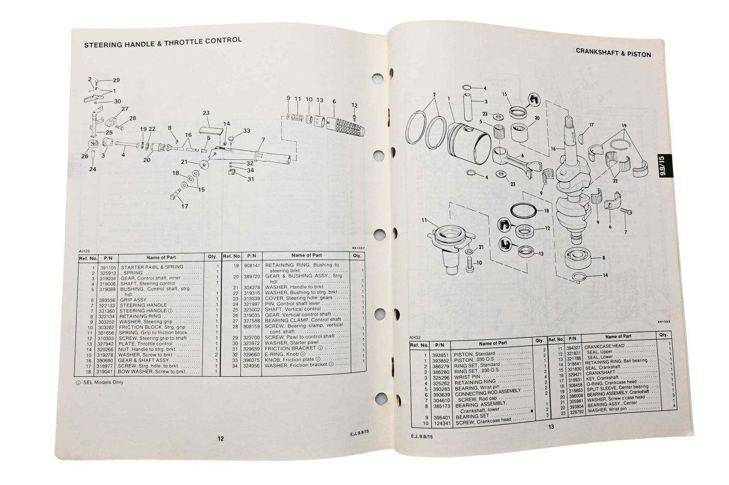 OMC 395671 Parts Catalog 9.9/15 Models
