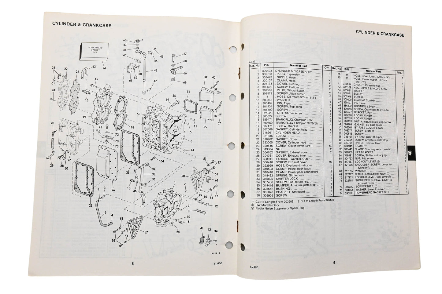 OMC 395675 Parts Catalog 40 Models