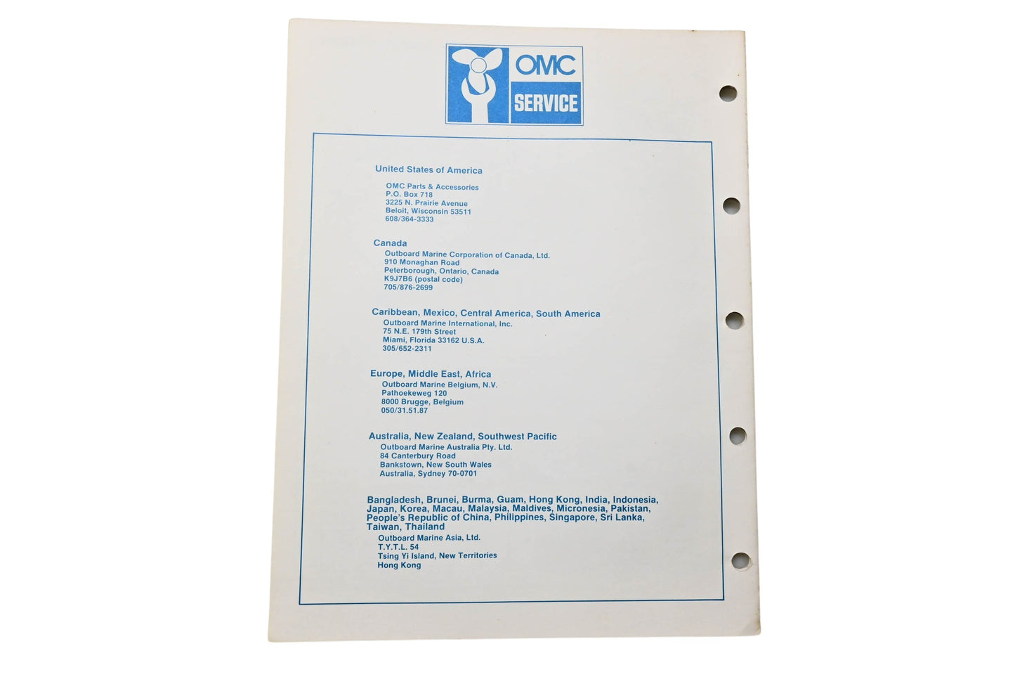 OMC 396187 Parts Catalog 40 Models