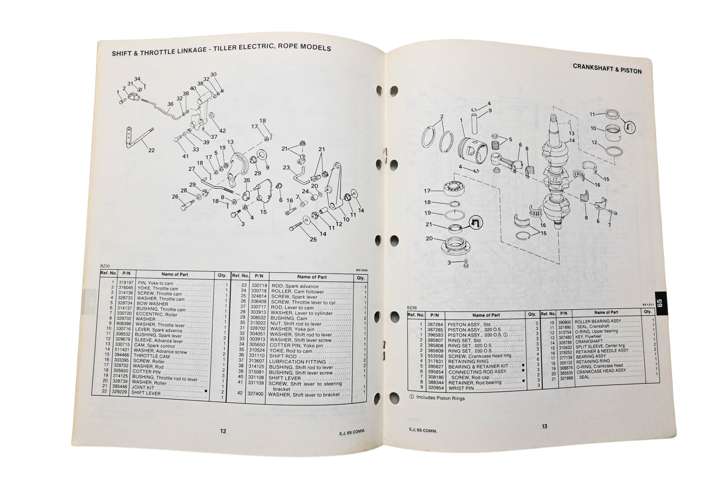 OMC 395678 Parts Catalog 65 Models