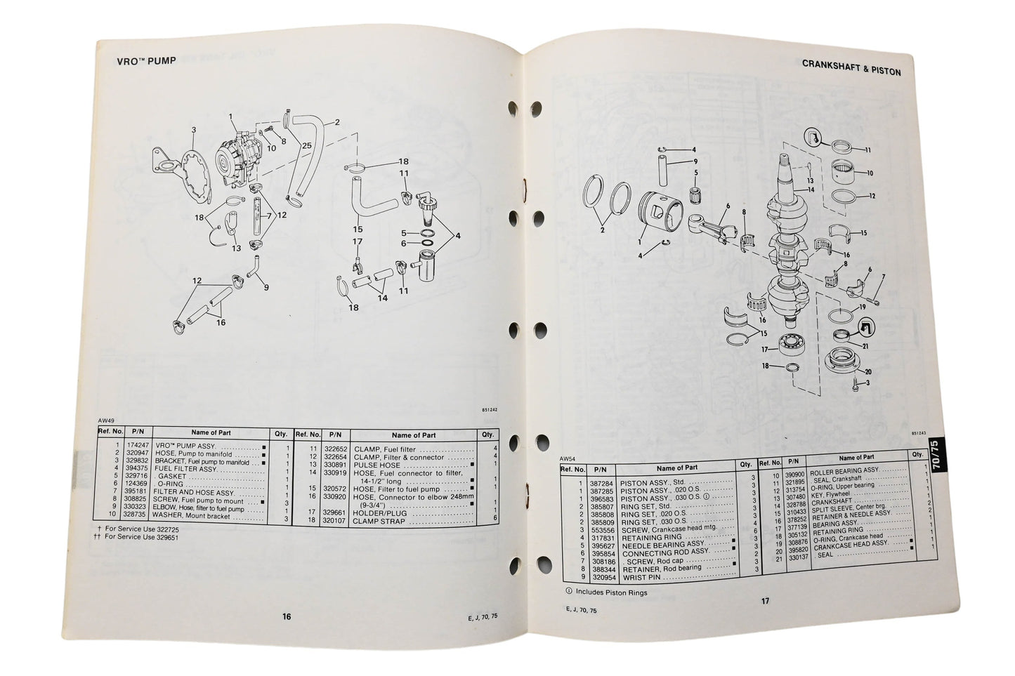 OMC 395679 Parts Catalog 70/75 Models