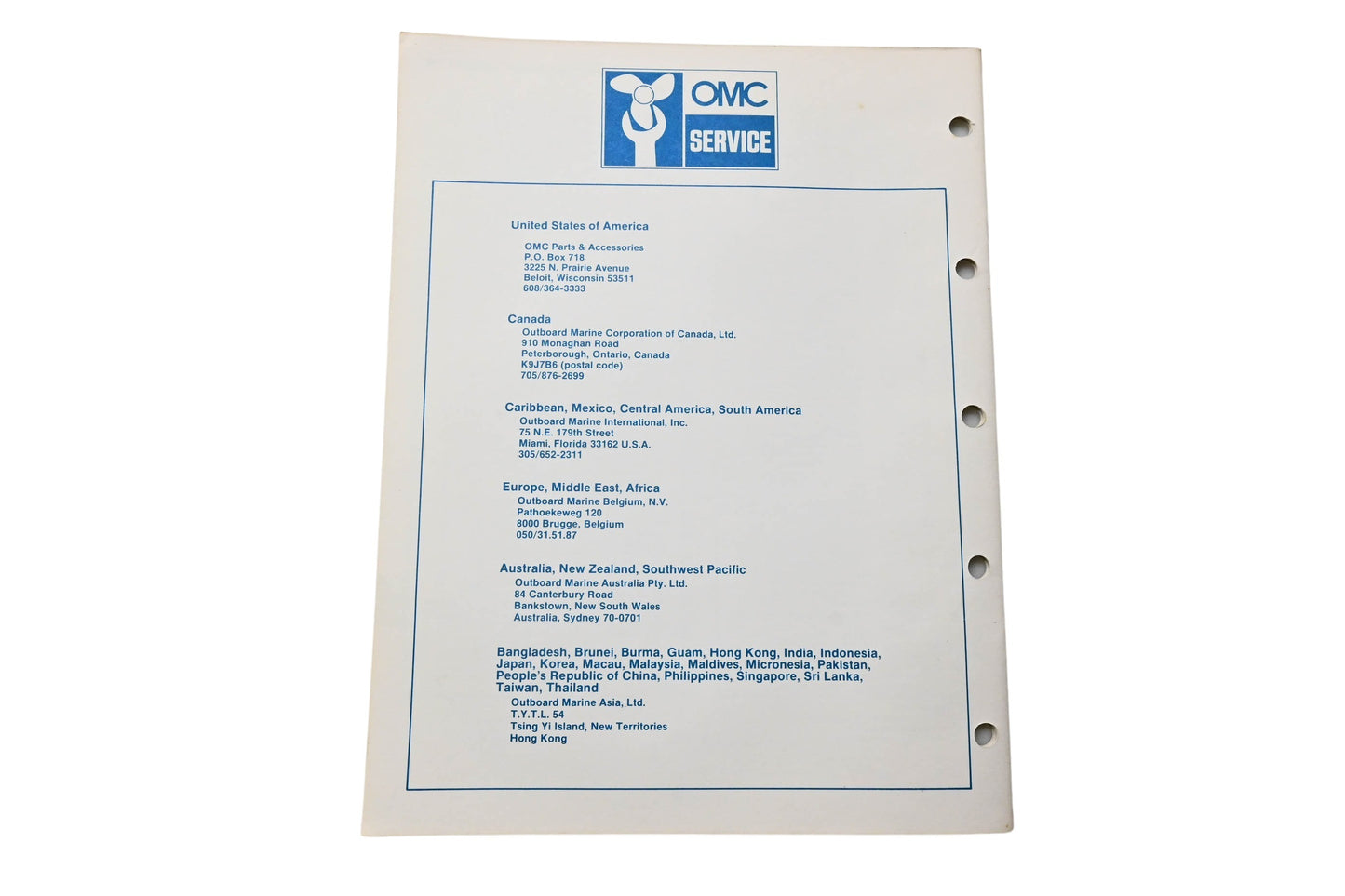 OMC 395679 Parts Catalog 70/75 Models