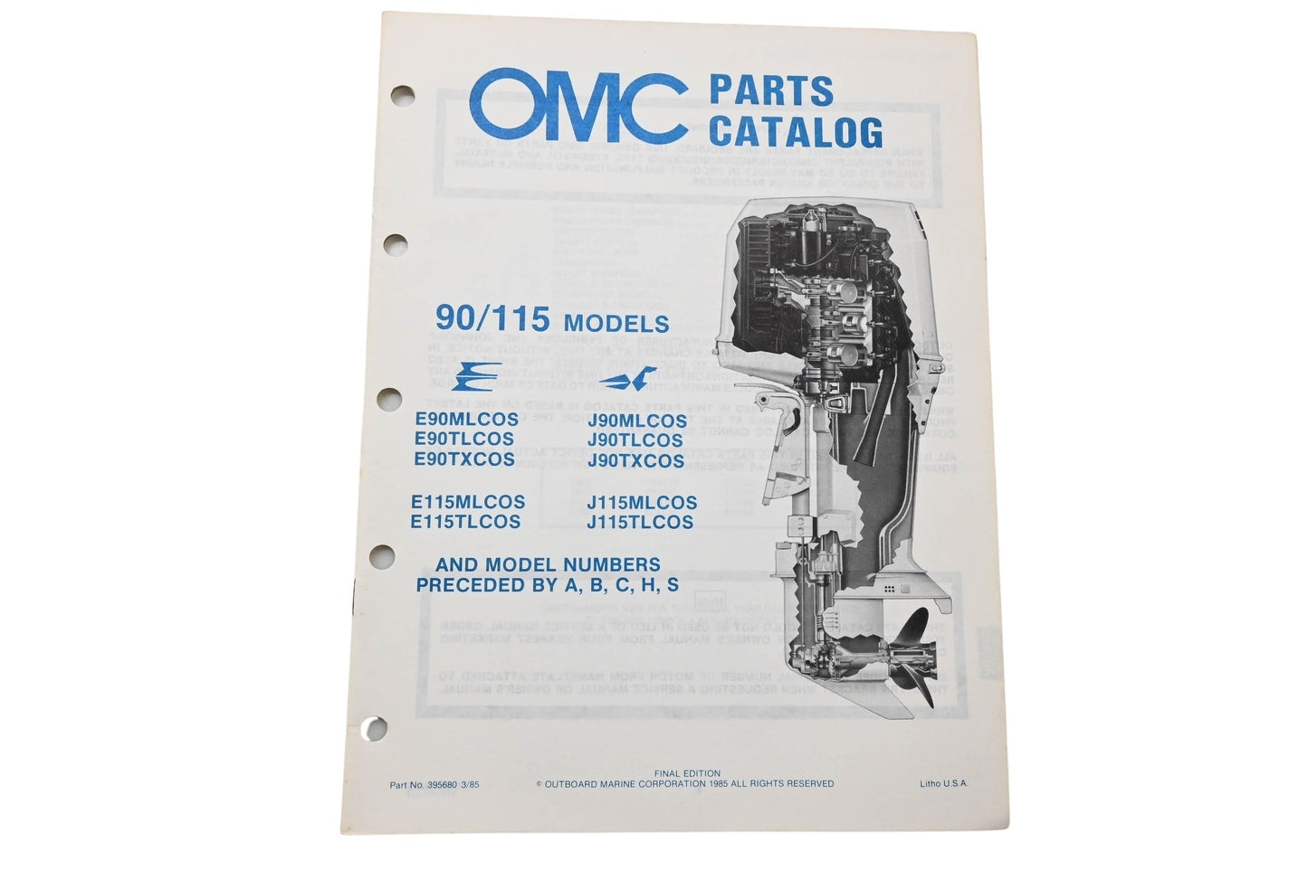 OMC 395680 Parts Catalog 90/115 Models