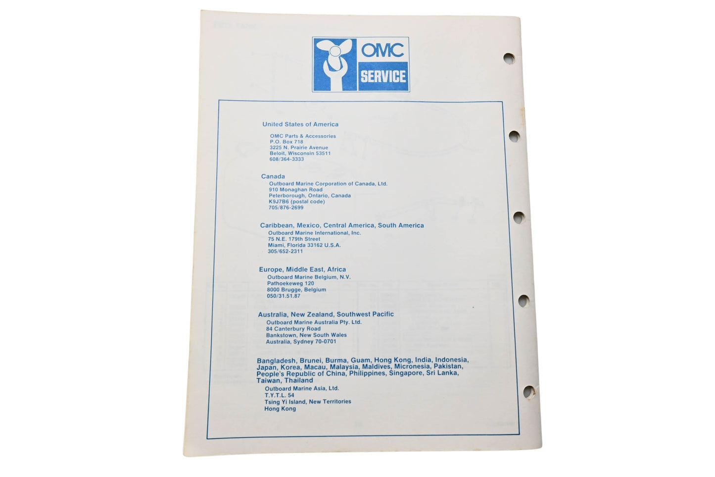 OMC 395682 Parts Catalog 120/140 Models