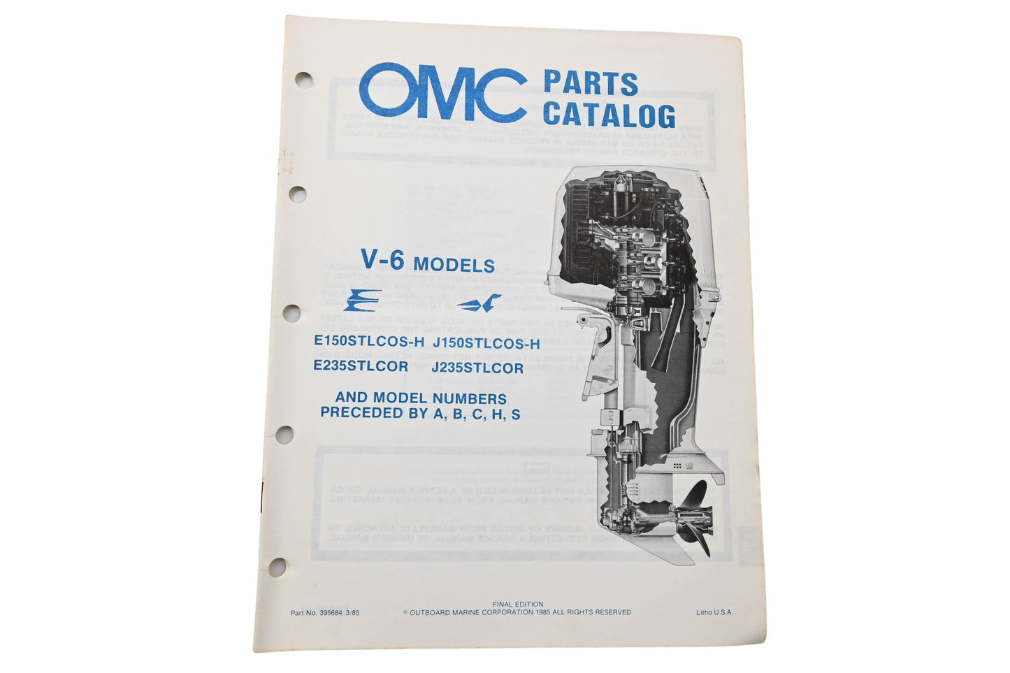 OMC 395684 Parts Catalog V-6 Models