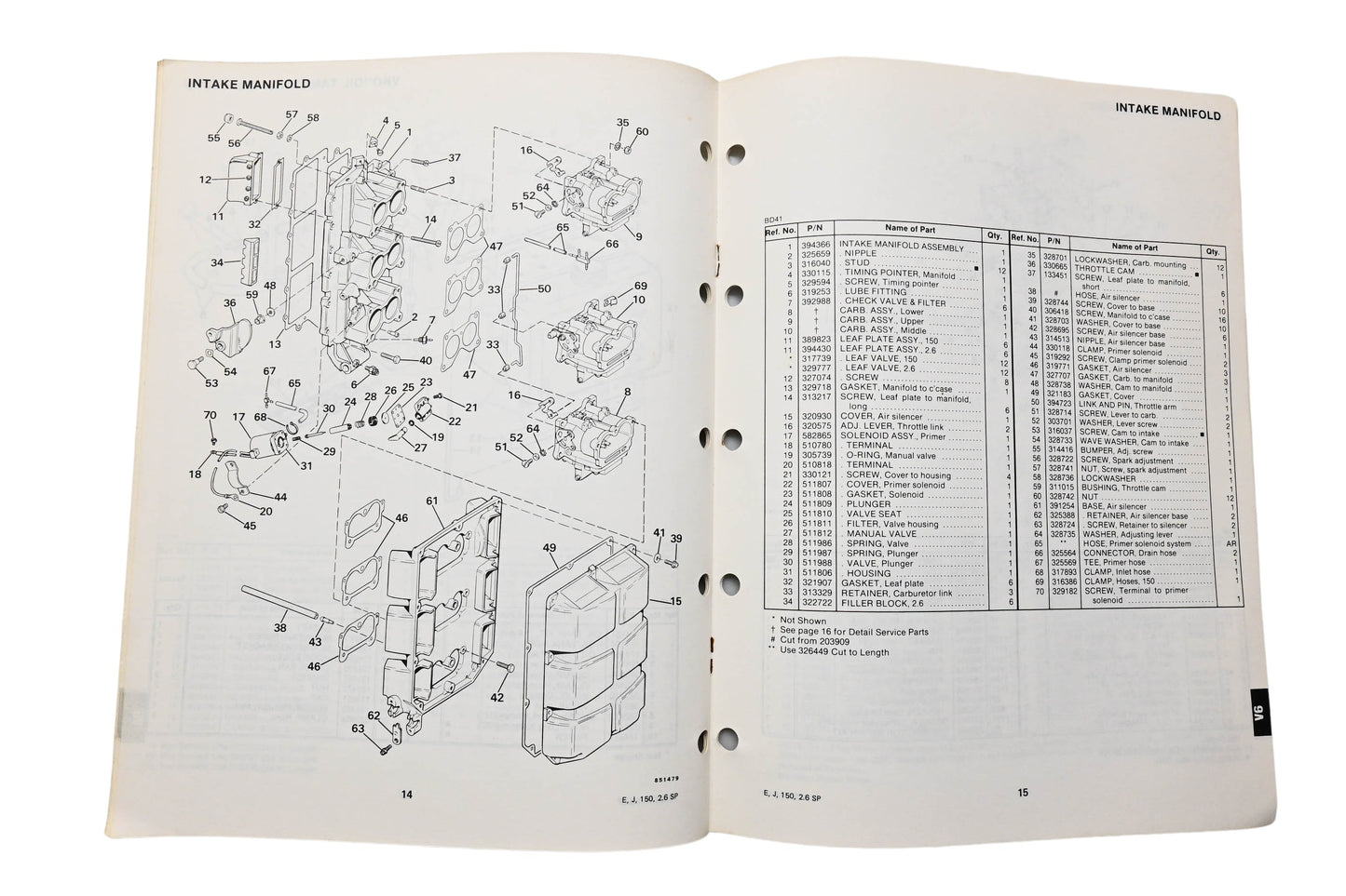 OMC 395684 Parts Catalog V-6 Models