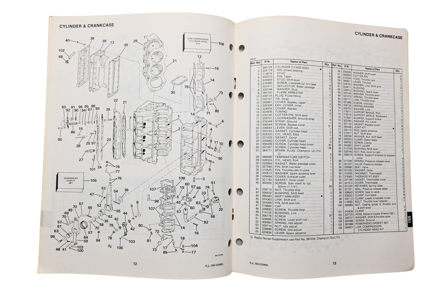 OMC 395685 Parts Catalog 155 Models