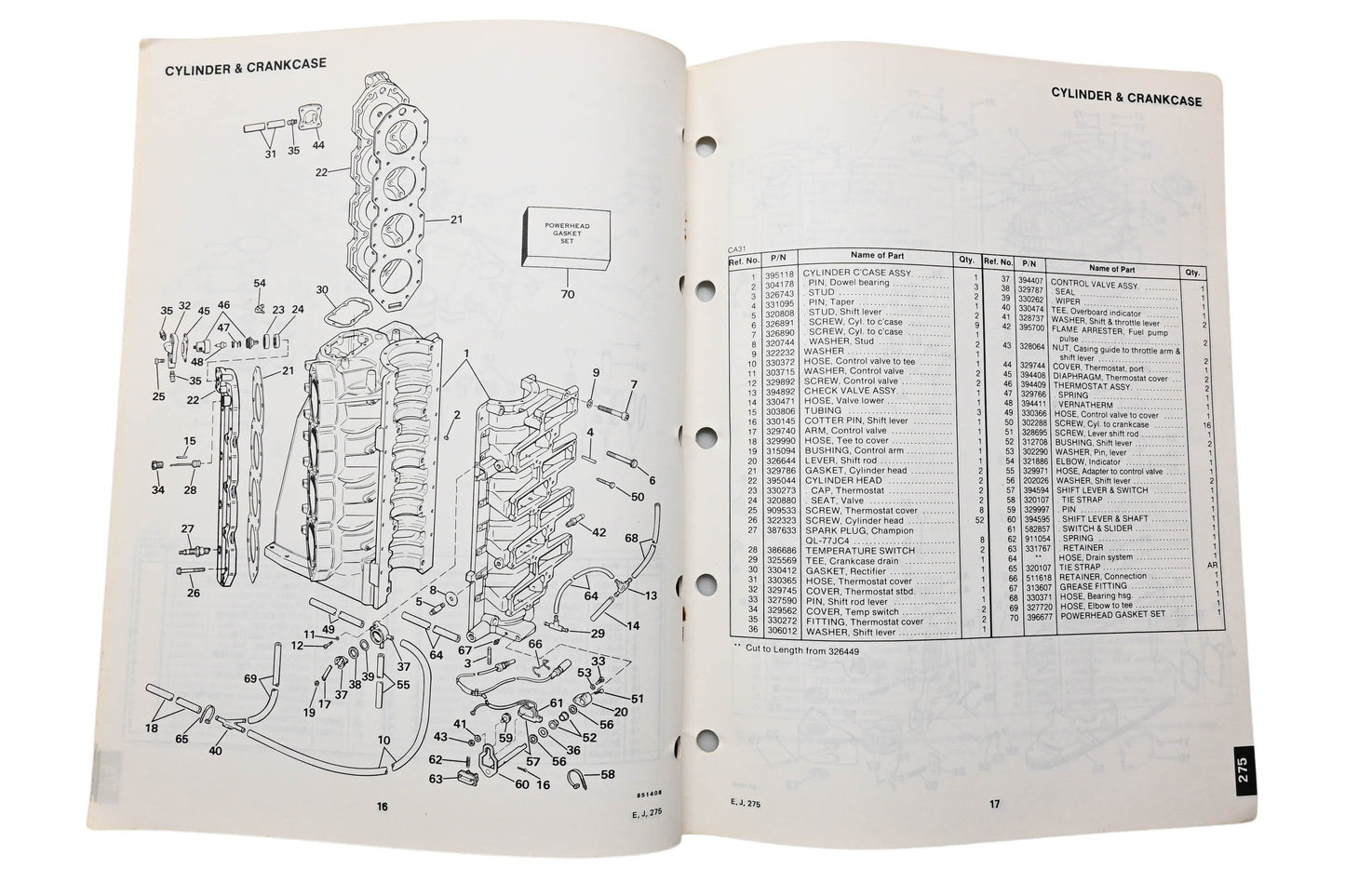 OMC 395686 Parts Catalog 275 Models