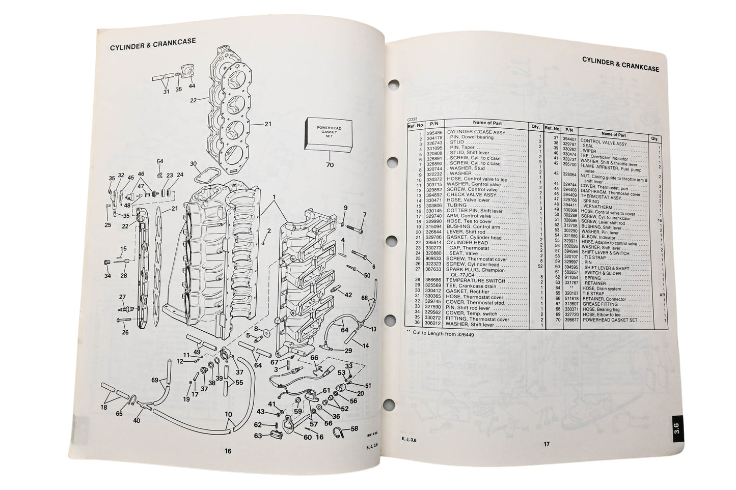 OMC 395687 Parts Catalog 3.6 Models