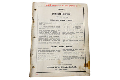 Evinrude 2097-10M-354 1954 Complete Parts Catalog Evinrude Lightwin