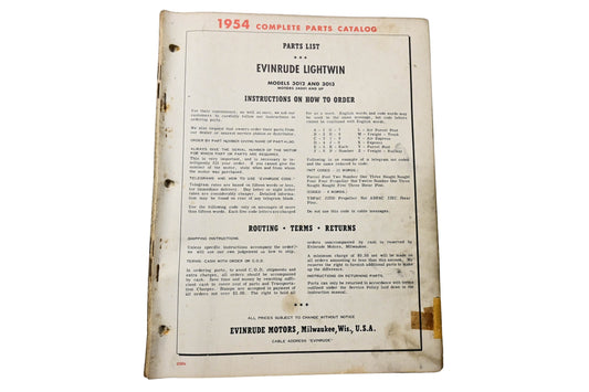 Evinrude 2097-10M-354 1954 Complete Parts Catalog Evinrude Lightwin