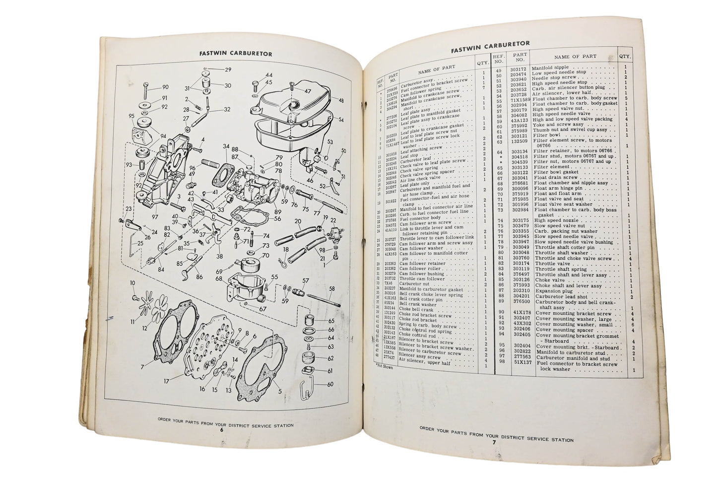 Evinrude 270-6-56-8M 1954 Parts List Evinrude Lightwin Ducktwin Models 3018 3019 3020