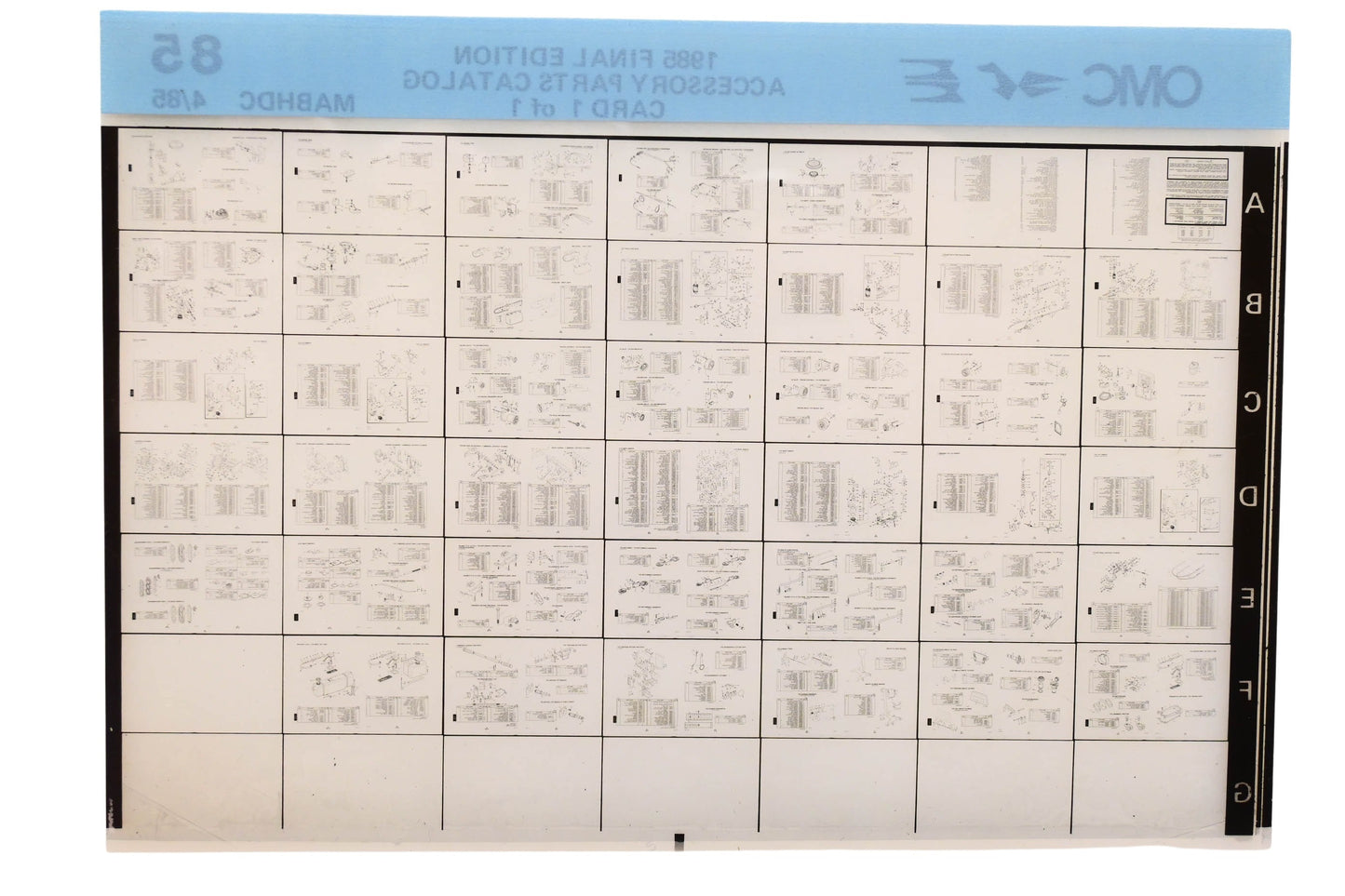 OMC MABHDC 1985 Final Edition Accessory Parts Catalog Microfiche