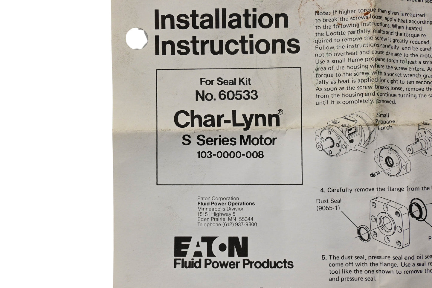 Eaton 60533 Seal Kit NOS