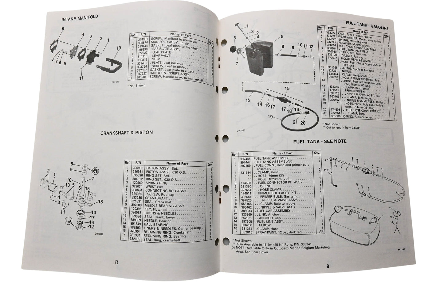 OMC 398614 Parts Catalog Excel Ultra