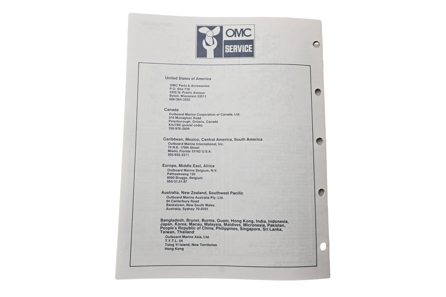 OMC 398614 Parts Catalog Excel Ultra