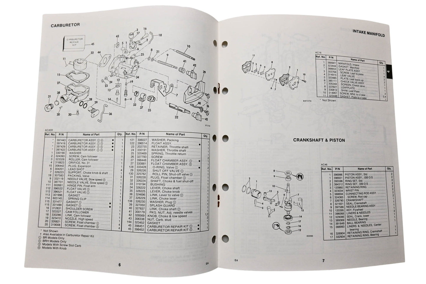 OMC 398615 Parts Catalog 4 Models