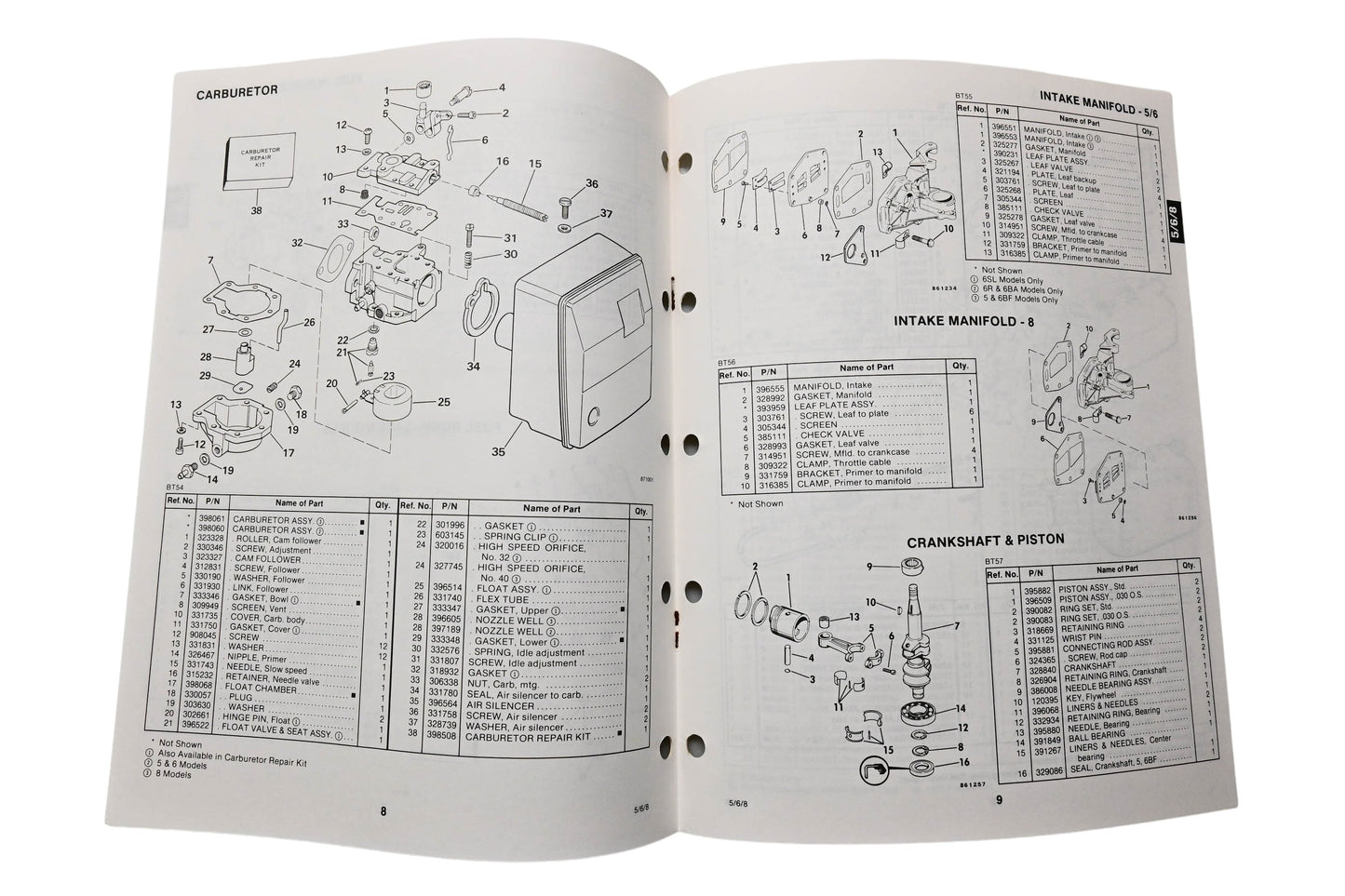 OMC 398618 Parts Catalog 5/6/8 Models