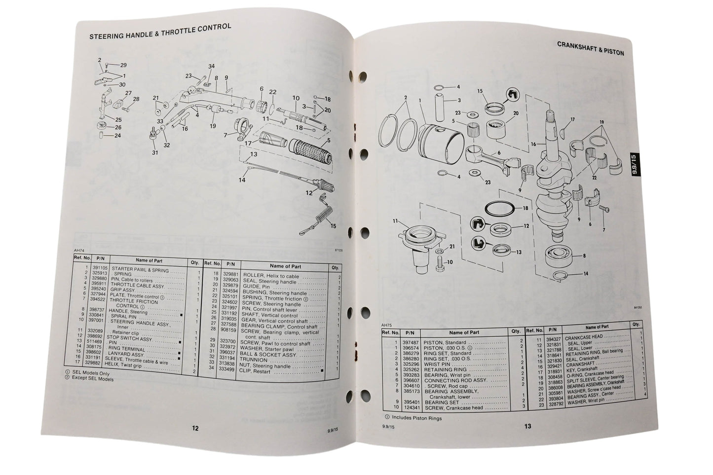 OMC 398619 Parts Catalog 9.9/15 Models