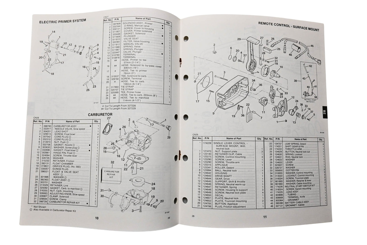 OMC 398850 Parts Catalog 28 Models