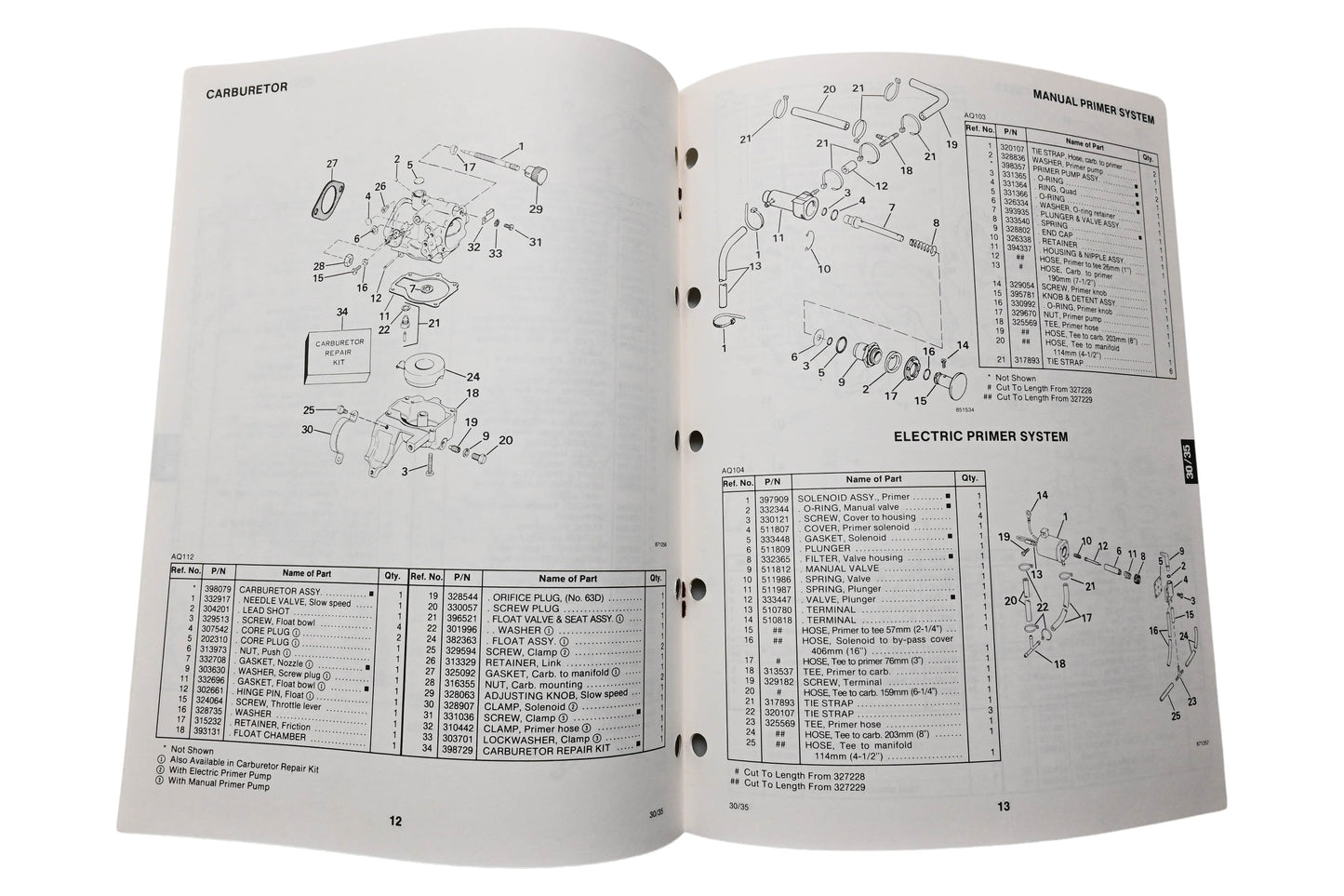 OMC 398622 Parts Catalog 30/35 Models