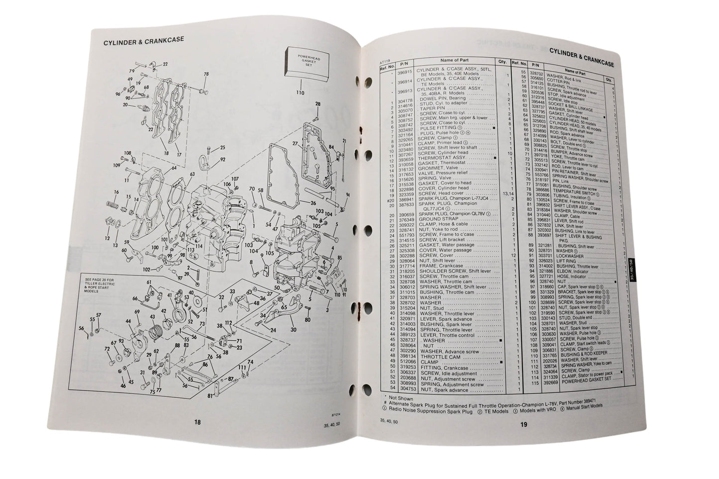 OMC 398623 Parts Catalog 35/40/50 Models
