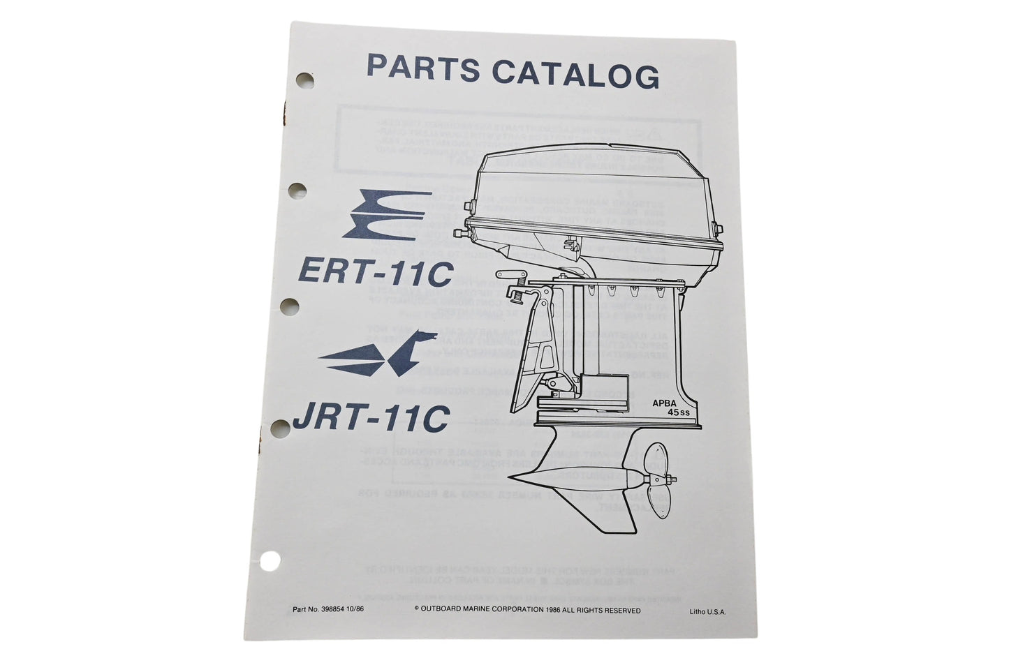 OMC 398854 Parts Catalog ERT-11C JRT-11C