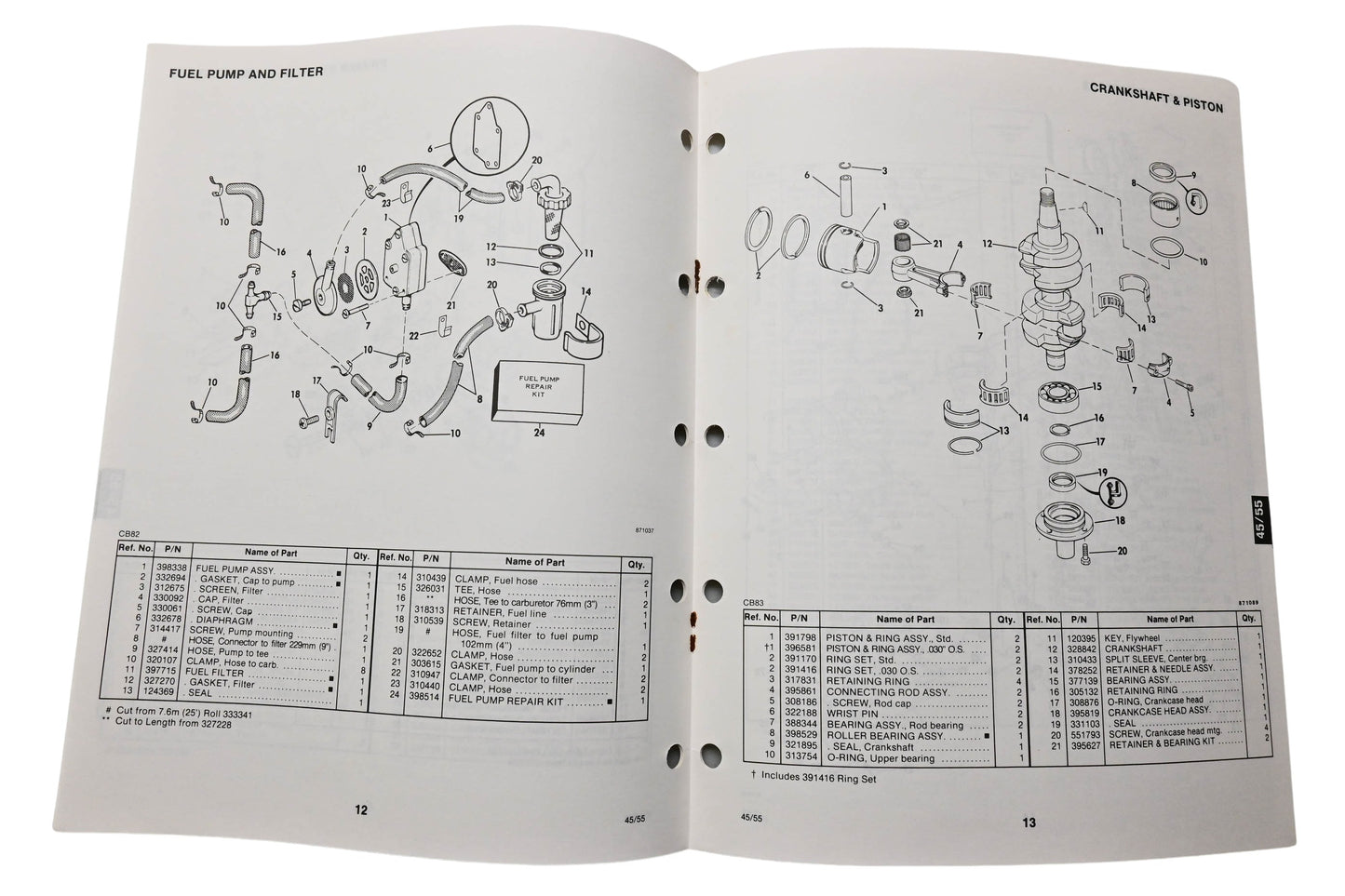 OMC 398625 Parts Catalog 45/55 Commercial Models