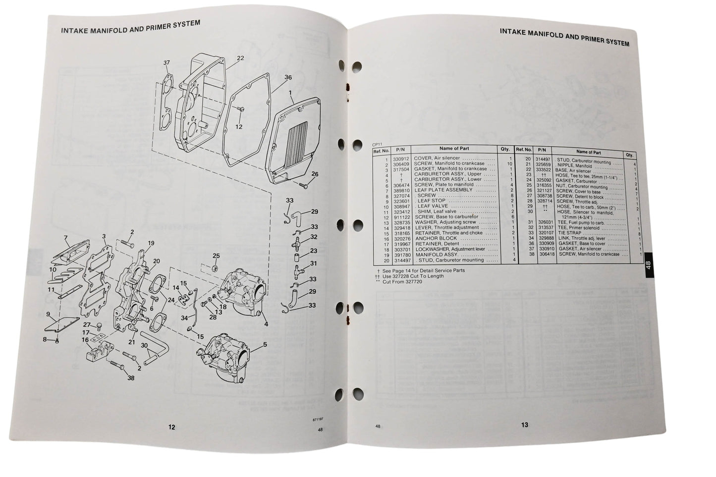 OMC 398852 Parts Catalog 48 Models