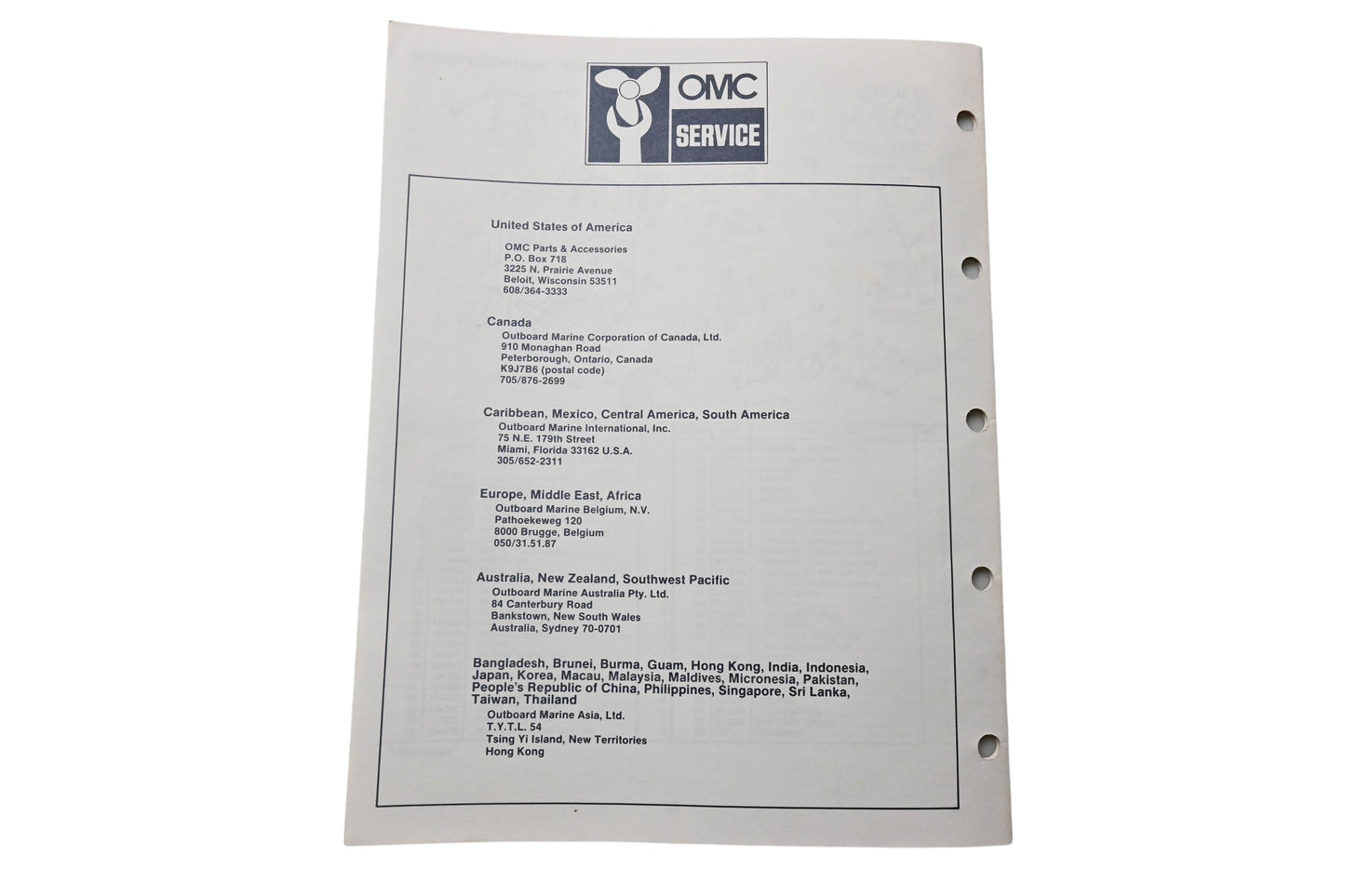 OMC 398852 Parts Catalog 48 Models